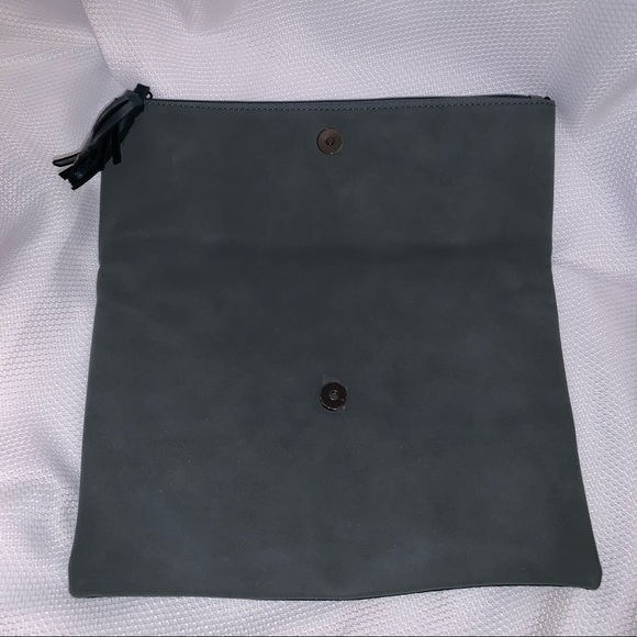 Lord & Taylor Metallic Fold Over Clutch w/Tassel - Picture 2 of 5